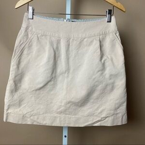 Rachel Mara Size 6 Khaki Skirt With Pockets Preppy Office Neutral Minimalist